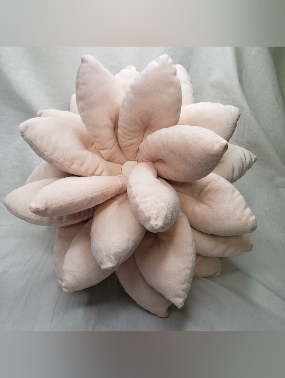 3D Pale Pink Plush Succulent Accent Pillow 12 Inches